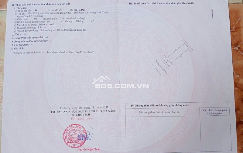 CẦN BÁN LÔ ĐẤT ĐẸP NGAY CẦU NGUYỄN TRI PHƯƠNG HÒA XUÂN ĐÀ NẴNG