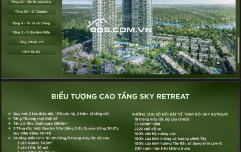 Bán căn hộ 3PN Eco Retreat giá tốt, có vườn mây siêu đẹp