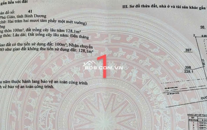Cần bán 4 lô đất Phú Giáo Bình Dương cũ