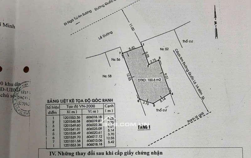 BÁN NHÀ MẶT TIỀN QL1A, HIỆP BÌNH PHƯỚC, DT 100,6M2, SHR, CHỈ 4.9 TỶ. LH:0765659378.
