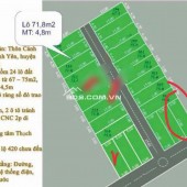 75m2 trục chính Cánh Chủ - Hạ Bằng (Bình Yên - Thạch Thất cũ), chỉ nhỉnh 2 tỷ, lh 0946377868 Hoàng Thương land