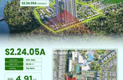 Bán căn hộ 3PN Eco Retreat giá tốt, có vườn mây siêu đẹp