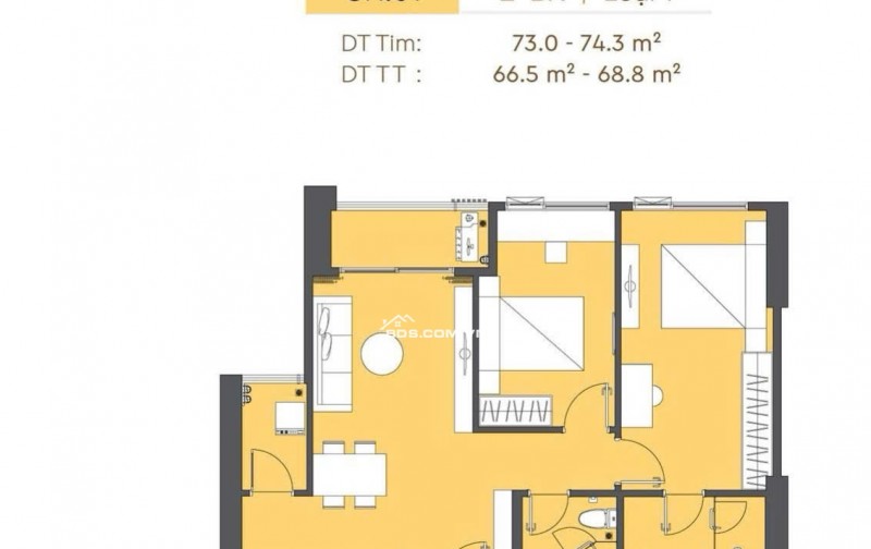 Chỉ một căn duy nhất 2PN view pháo hoa dự án căn hộ Masteri Rivera, DT 68m2, chỉ từ 800 tr