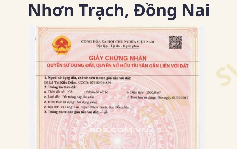  PHÁ ĐỈNH SINH LỜI – ĐẤT NỀN LONG TÂN, NHƠN TRẠCH 
