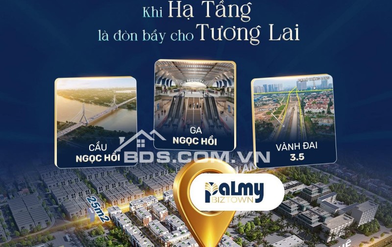 Palmy Biztown Thanh Trì- Liền kề mặt tiền đường HN giá chỉ từ 7 tỷ/ lô. Diện tích từ 75,5m2