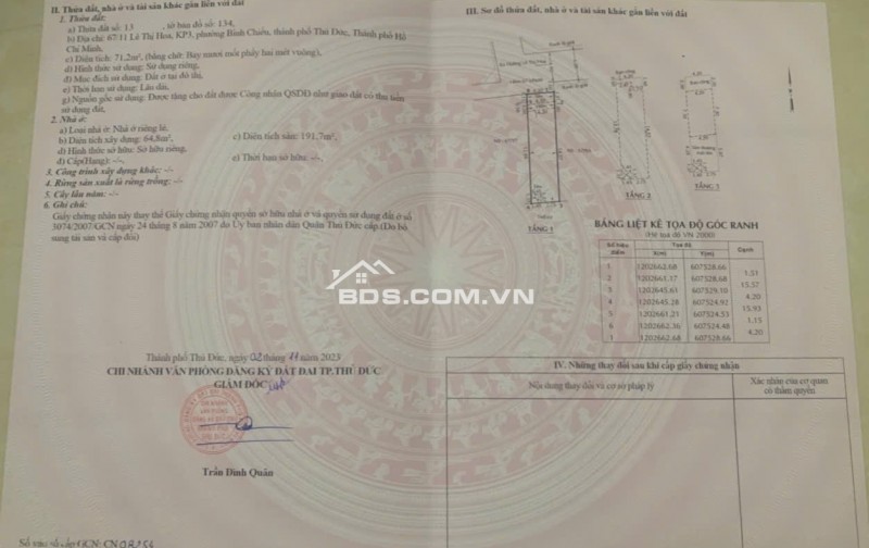 Bán nhà 2 lầu hẻm xe hơi lớn số 67/11 Lê Thị Hoa TP Thủ Đức