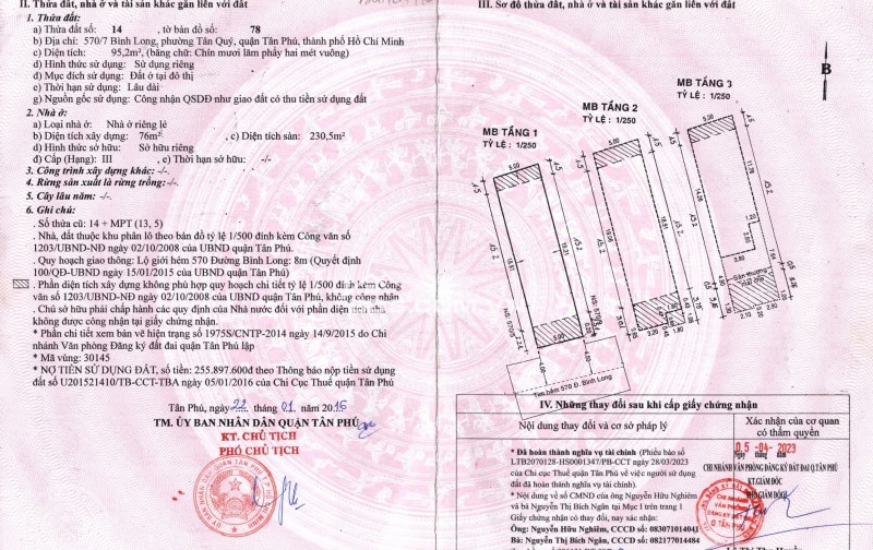 Cần bán nhà MT hẻm 8m Bình Long 95,2m giá 11,99 tỷ