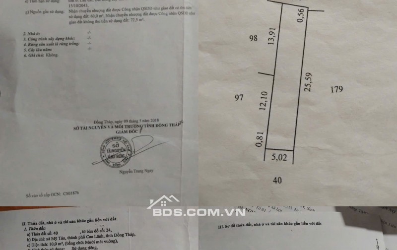 Chính Chủ Bán Nhà Đất 140m2 Đất Mặt Tiền Đường 30/4, phường Mỹ Ngāi, Tỉnh Đồng Tháp