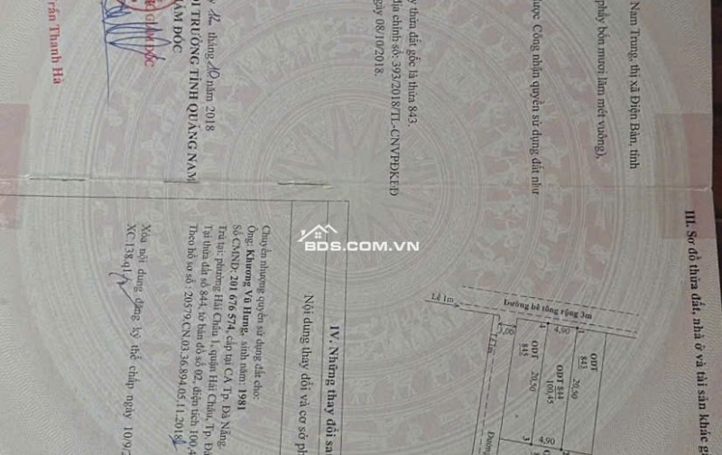 chính chủ gửi bán đất Điện Nam Trung 100m2 sát trục chính