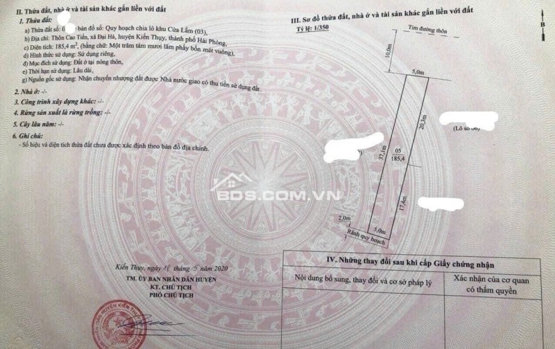 11 triệu/m2 185m2 Cao Tiến Đại Hà Kiến Thụy Zalo 0567222555
