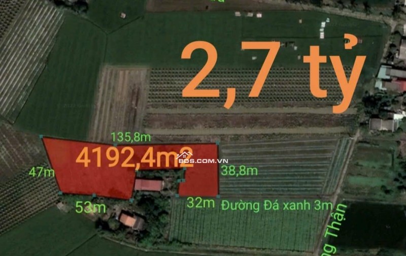 Bán gấp lô đất lúa chuyển thổ không dính quy hoạch giá 2,7 tỷ