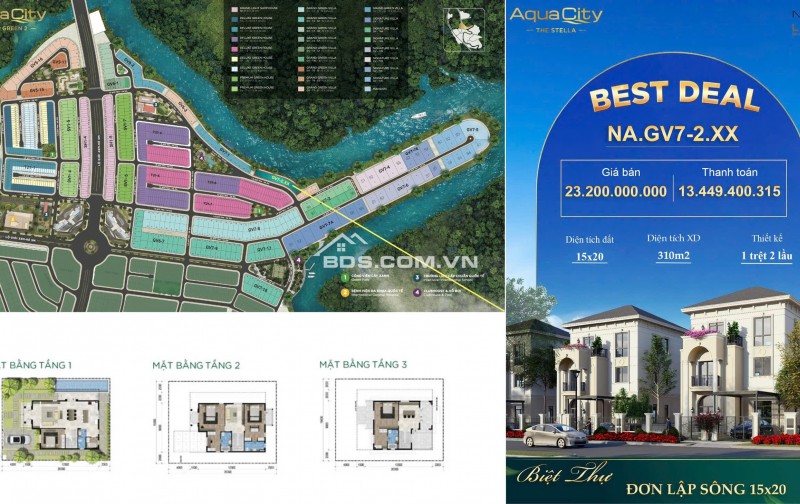 SIÊU HOT  BIỆT THỰ ĐƠN LẬP SÔNG Aqua City 