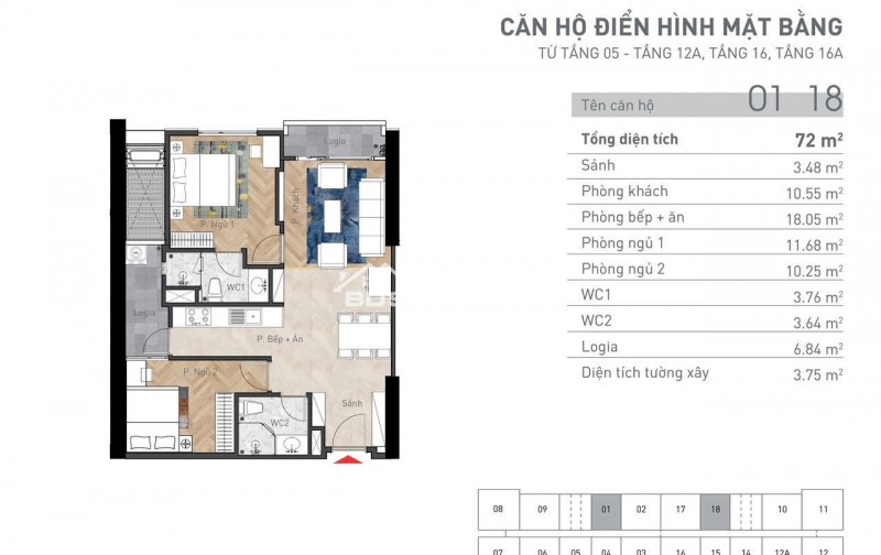 Chính chủ cắt lỗ giảm cực sâu 2PN- dự án viha complex 107 nguyễn tuân