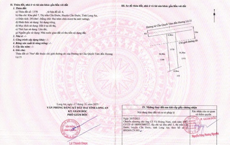 ĐẤT ĐẸP MẶT TIỀN TT THỊ TRẤN CẦN ĐƯỚC- GIÁ CỰC RẺ