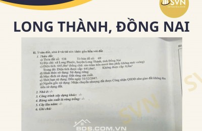  SIÊU PHẨM ĐẤT NỀN LONG THÀNH – ĐỒNG NAI – VỊ TRÍ VÀNG ĐẦU TƯ, GIÁ TRỊ SINH LỜI CAO! 
