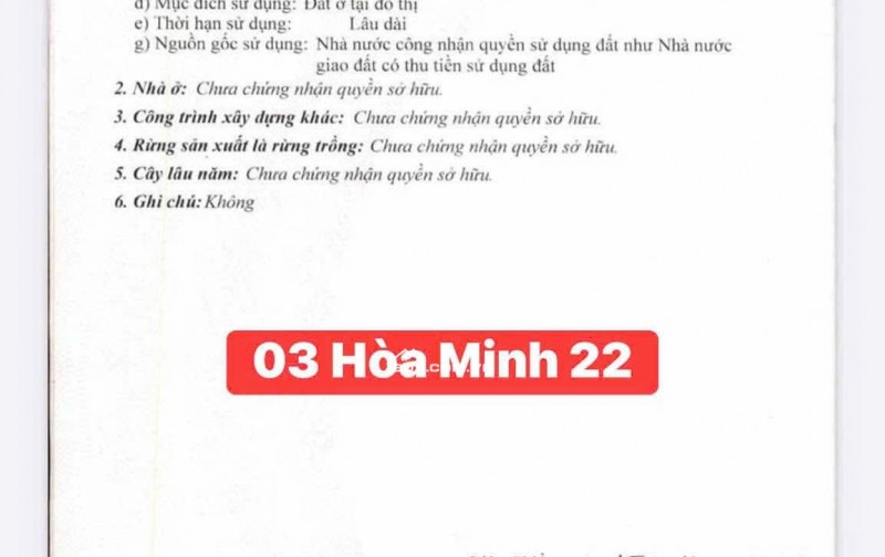 Lô Đất HÒA MINH 22 - Sát trục NGUYỄN SINH SẮC - Gần biển