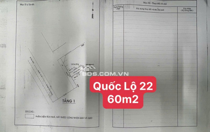 Bán nhà 60m2 mặt tiền Quốc Lộ 22 , Phường Trung Mỹ Tây Q12