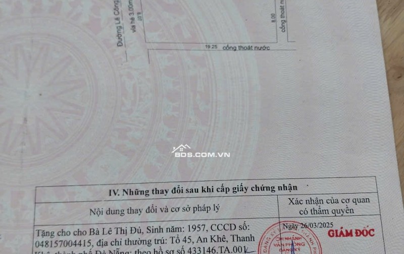 Bán đất đường Lê Công Kiều - Hòa Khánh Bắc - Liên Chiểu - Đà Nẵng.