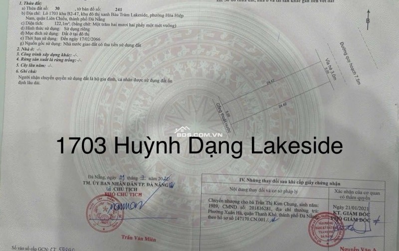 Bán đất đường Huỳnh Dạng - Khu đô thị xanh Bàu Tràm Lakeside