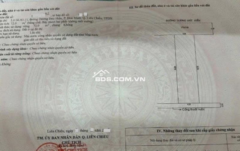 Bán đất đường Dương Đức Hiền - Gần biển