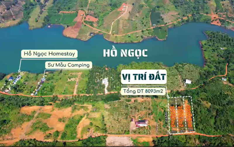 ĐẤT VIEW HỒ NGỌC, PHƯỜNG 2 BẢO LỘC –  2.594m² (700m² thổ cư)