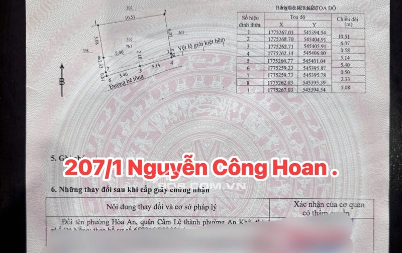 Bán đất kiệt Ô tô 207/1 Nguyễn Công Hoan - Cách đường chính đúng 10m