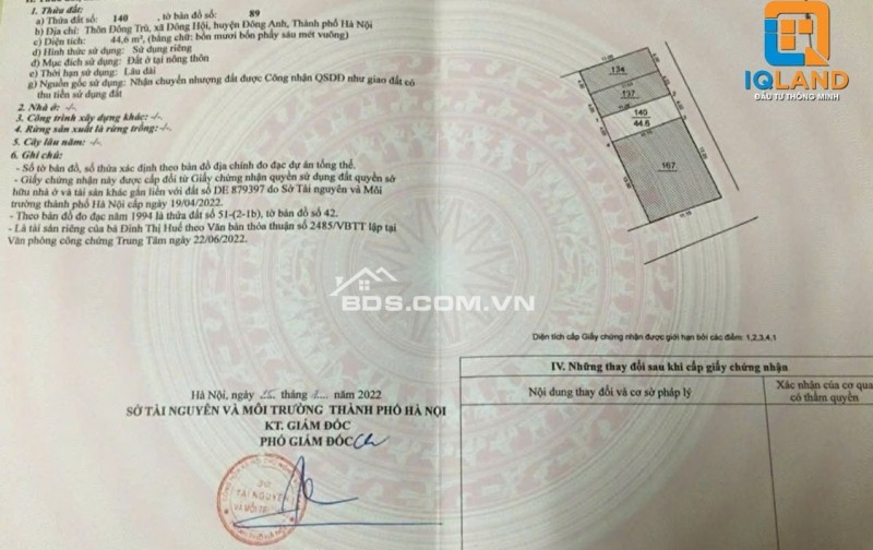 Chính chủ gửi bán mảnh đất đẹp tại Đông Trù, Đông Hội, Đông Anh