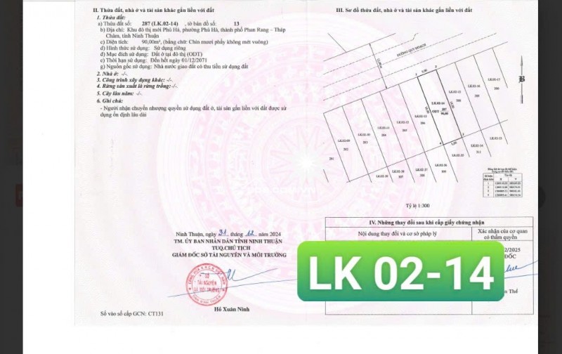 BÁN LÔ ĐẤT 90M² HƯỚNG TÂY BẮC – KHU ĐÔ THỊ MK CENTRAL CITY, PHỦ HÀ, PHAN RANG