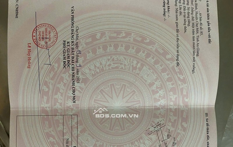 Chính Chủ Bán 534m2 Đất Tại Xã Hòa Bình, Huyện Chợ Mới, Tỉnh An Giang. Pháp Lý Đầy Đủ