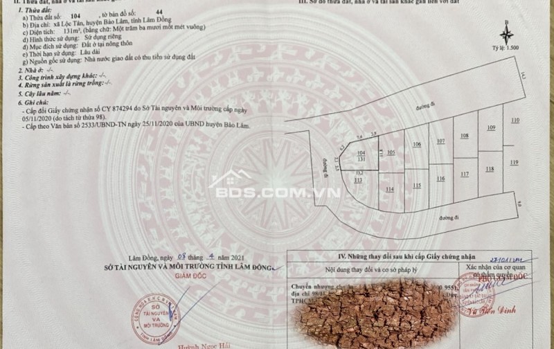 ⭐ Bán lô góc La Nature (Bảo Lộc) – 131 m² full thổ cư, mặt tiền, giá 11 tr/m² ⭐