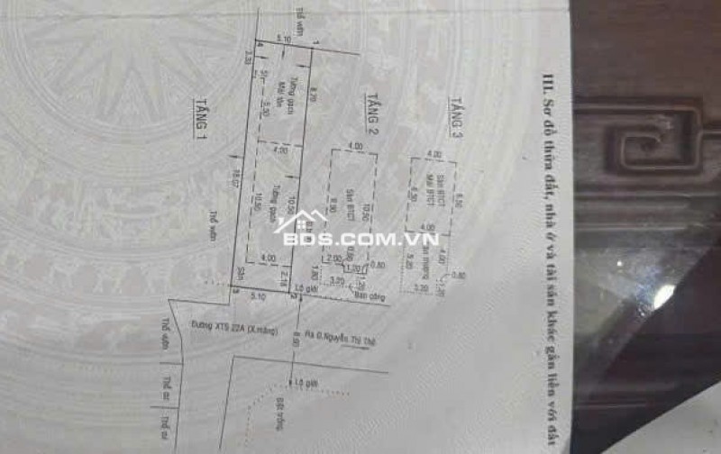 Bán nhà Hóc Môn, HXT 6m, 110m2 (5.1x22), 3 tầng, gần Nguyễn Thị Thử.