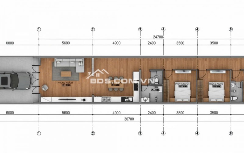 BÁN NHÀ MÁI BẰNG MỚI XÂY 155M2 2 PN TẠI GÒ DẦU