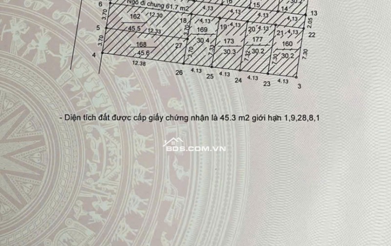 Bán đất Giang Biên Long Biên – 45,3m² vuông như cục gạch, đường ô bàn cờ, ô tô tránh nhau