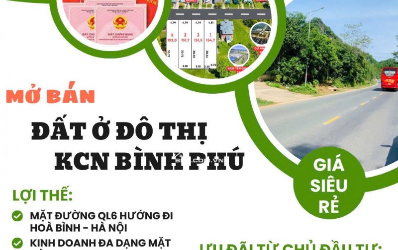 Siêu phẩm bất động sản dòng tiền mặt tiền QL6, Trục huyết mạch Hoà Bình - Hà Nội