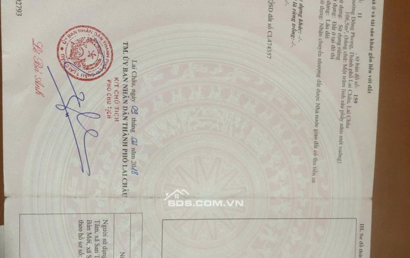 Cần bán đất mặt đường Trường Chinh, trung tâm TP Lai Châu