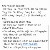 Đất mặt đường to, 2 mặt tiền tại Thuỵ Hà, Bắc Hồng (Phúc Thịnh), Đông Anh