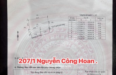 Bán đất kiệt Ô tô 207/1 Nguyễn Công Hoan - Cách đường chính đúng 10m