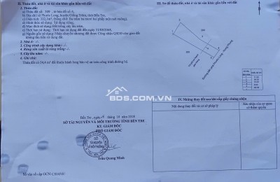 Bán đất mặt tiền đường liên xã Phước Long.Cách TL884 chỉ 500m