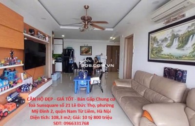CĂN HỘ ĐẸP - GIÁ TỐT - Bán Gấp Chung cư Toà Sunsquare 21 Lê Đức Thọ, Mỹ Đình 2, Nam Từ Liêm, Hà Nội
