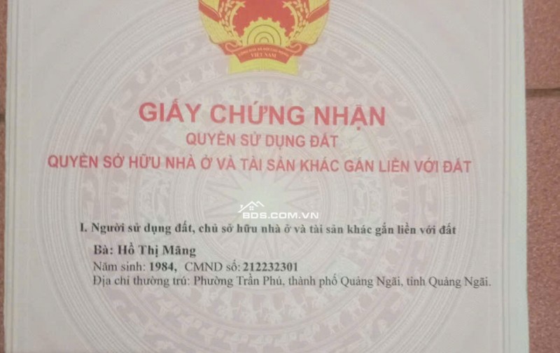 Cần bán nhanh lô đất đẹp, vị trí đắc địa tại trung tâm xã Tịnh Ấn Tây, Thành phố Quảng Ngãi.
