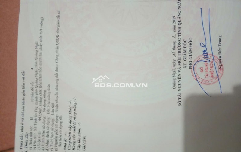 Cần bán nhanh lô đất đẹp, vị trí đắc địa tại trung tâm xã Tịnh Ấn Tây, Thành phố Quảng Ngãi.