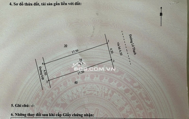 Bán đất tặng nhà cấp 4 mặt tiền Lê Thạch, phường An Khê.- diện tích 80m2