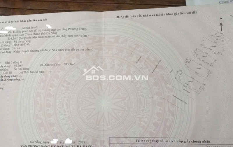 Bán Shophouse 3 mặt tiền Nguyễn Sinh Sắc và đương 10.5m Trần Triệu Luật  đẹp nhất khu Hòa Minh, Liên Chiểu, Đà Nẵng