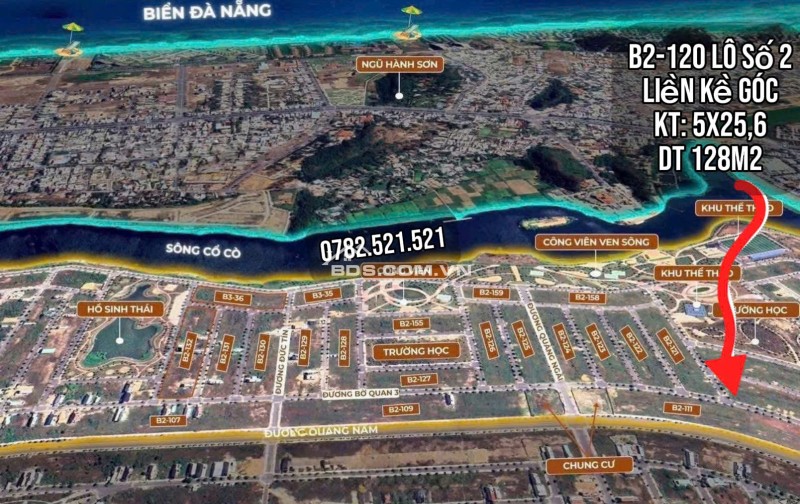 Đất nền Đà Nẵng cạnh sông cạnh biển y hệ ốc đảo tại Quận Ngũ Hành Sơn