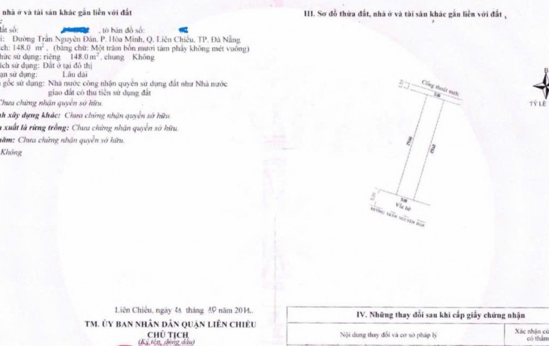 Bán Biệt thự 2 tầng đường Trần Nguyên Đán - DT 296m2