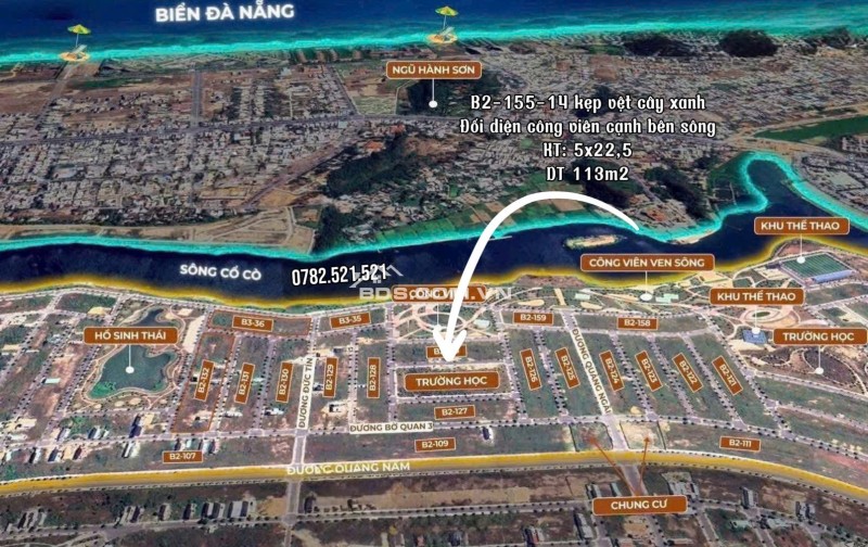 Đất nền Đà Nẵng cạnh sông cạnh biển y hệ ốc đảo tại Quận Ngũ Hành Sơn
