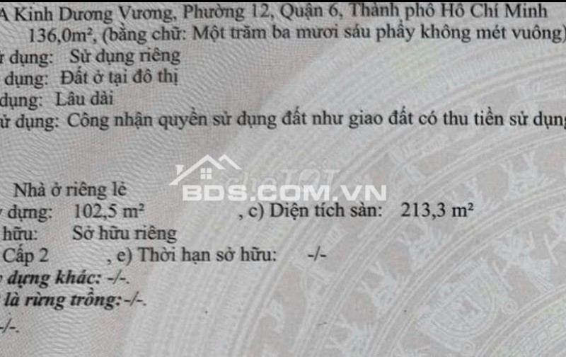 Chính chủ bán nhà mặt tiền Kinh Dương Vương vị trí siêu đẹp