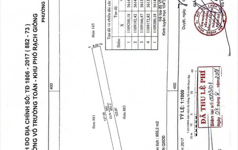 Chính chủ bán lô đất mặt tiền đường Võ Trường Toản, P. Vĩnh Quang, Rạch Giá