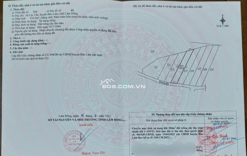  LÔ ĐẤT 540M² (200M² THỔ CƯ) – MẶT TIỀN HỒ NGỌC