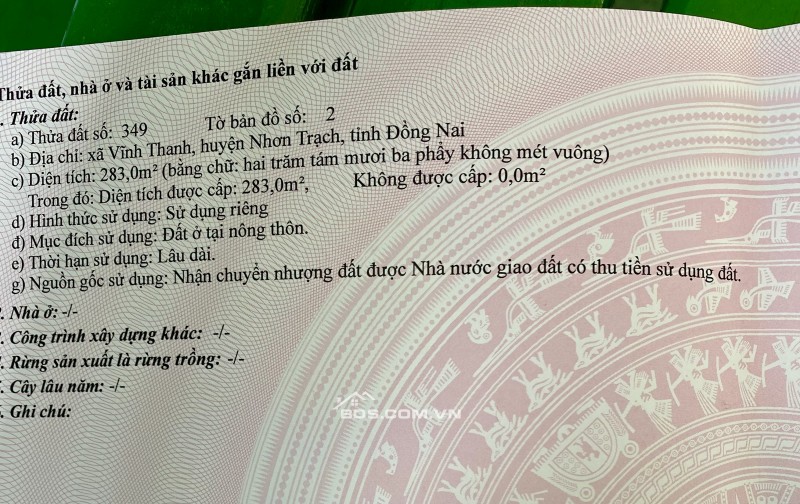 Đất đẹp chính chủ cần bán gấp tại Nhơn Trạch